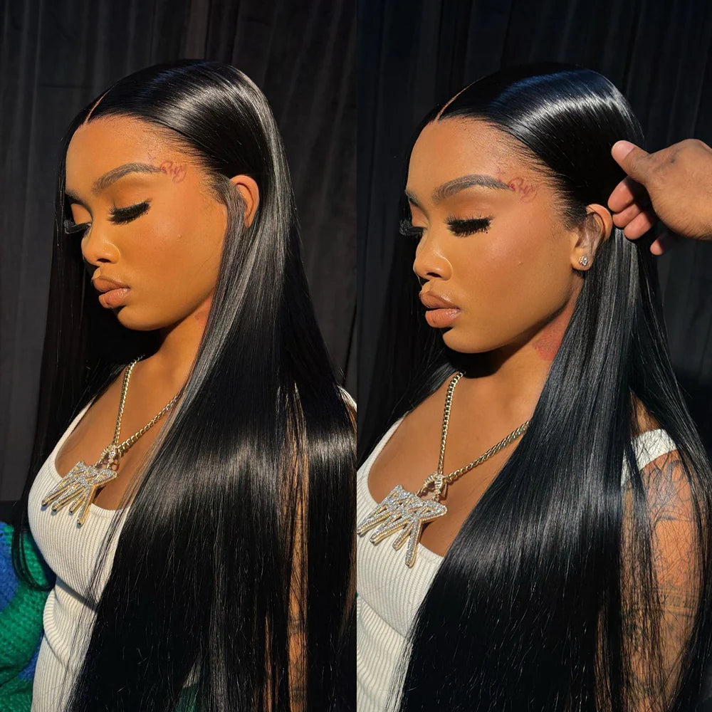 Jet Black Straight Hair Wig 13x6 Lace Front Human Hair Wigs Sterly Hair