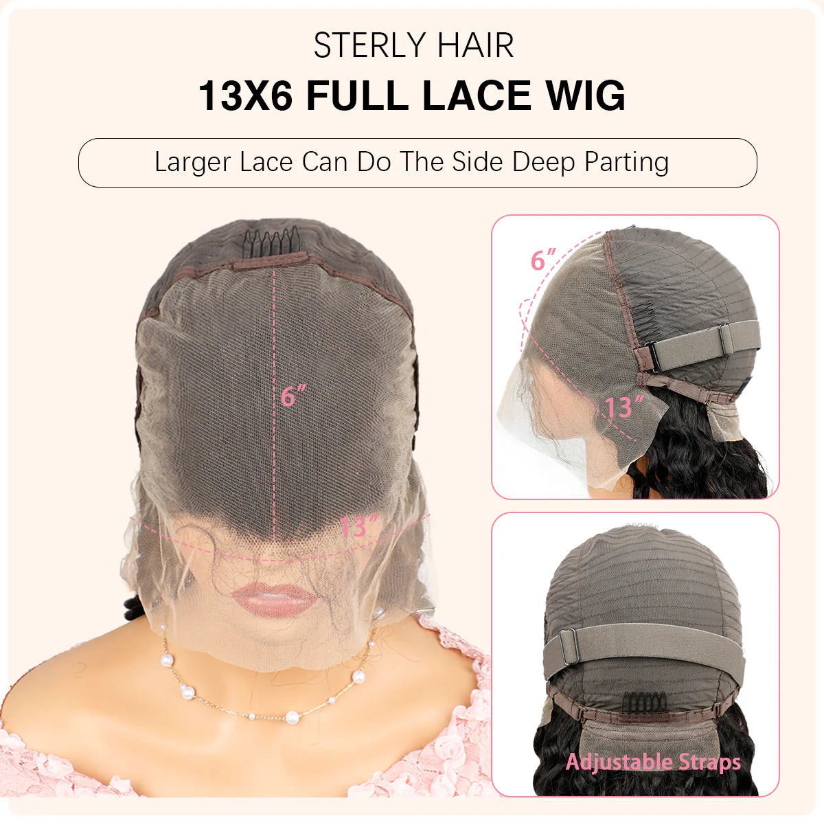 Jet Black Straight Hair Wig 13x6 Lace Front Human Hair Wigs Sterly Hair