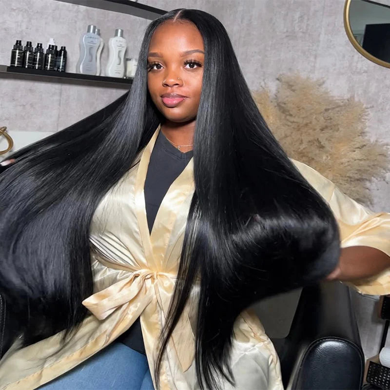 Jet Black Straight Hair Wig 13x6 Lace Front Human Hair Wigs Sterly Hair
